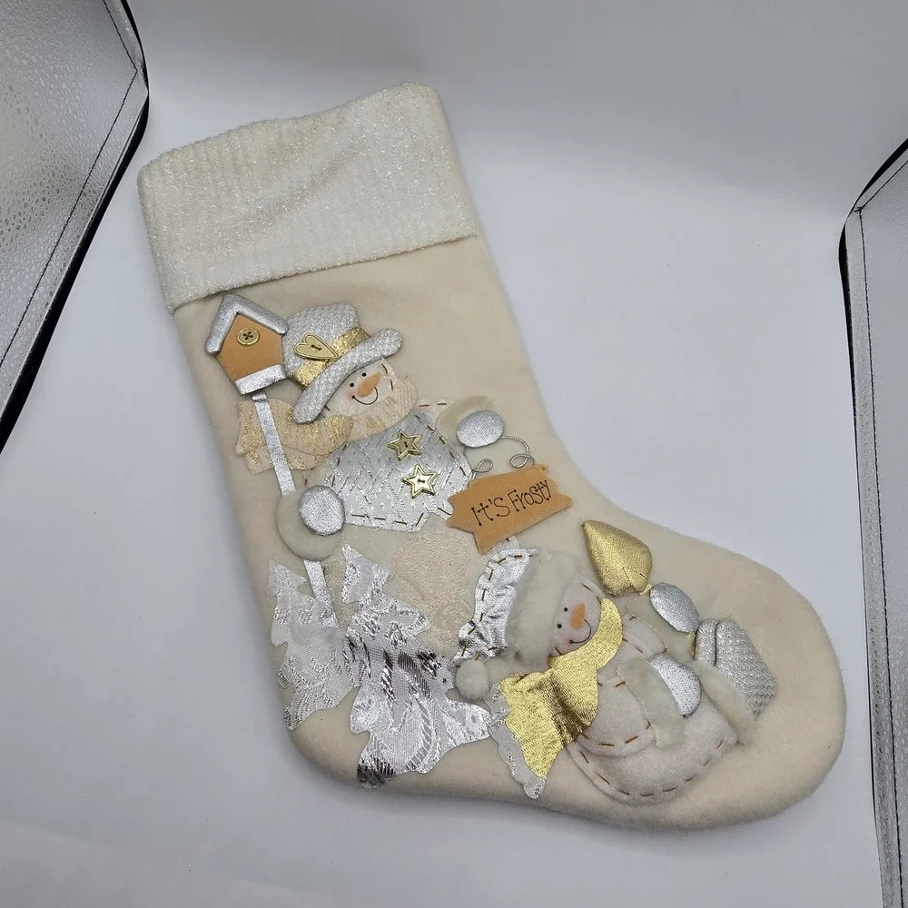 Vtg Snowman Christmas‎ Stocking 17